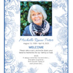 Blue Floral Memorial Welcome Sign