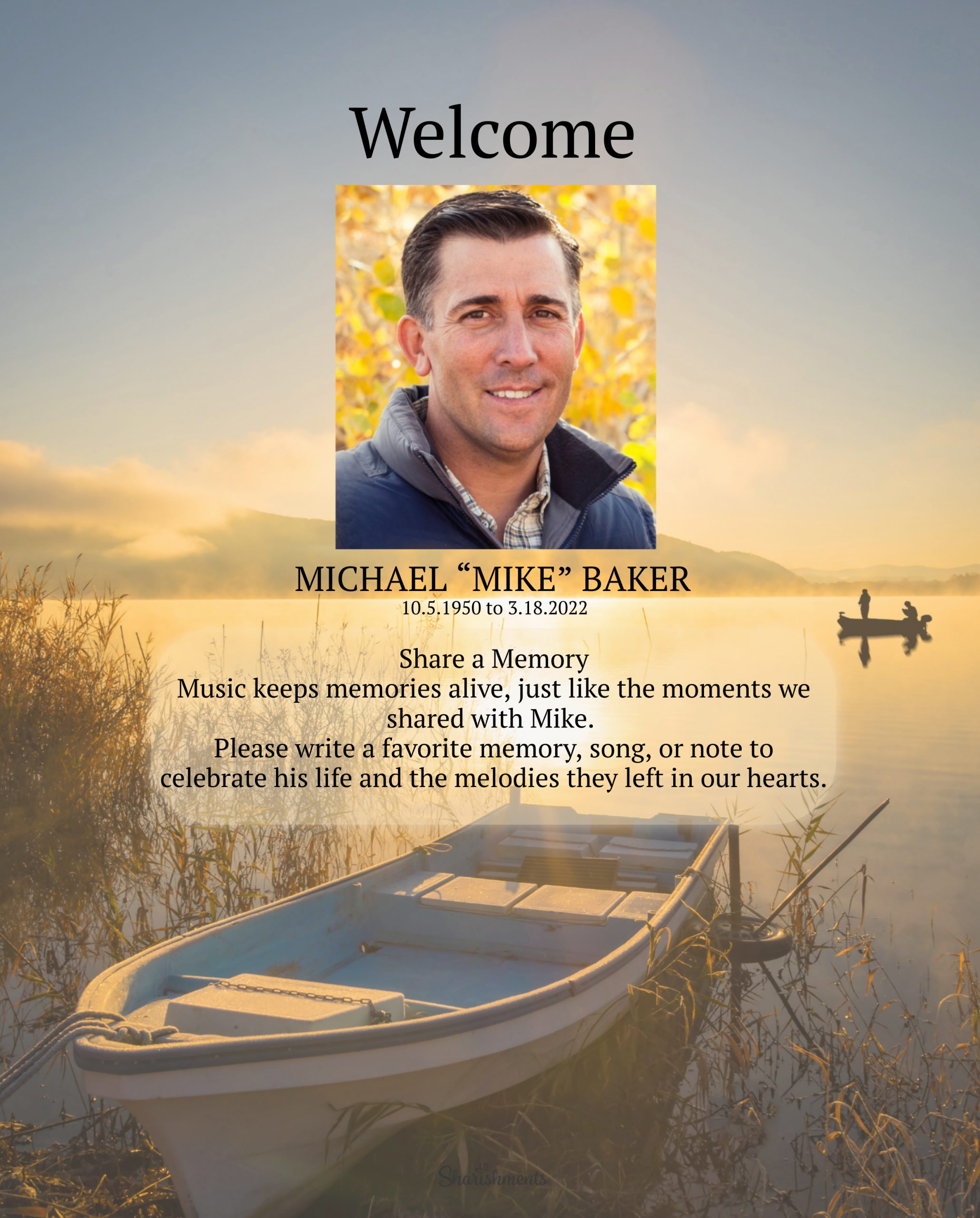 Lake Fishing Memorial Sign