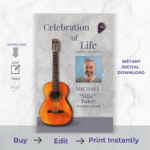 Guitar Funeral Program Template